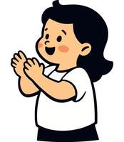 Happy Child Clapping and Smiling in Joyful Celebration vector