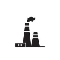 Simple Factory Icon silhouette on white background for Manufacturing Themes vector