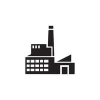 Factory Icon silhouette on white background for Business and Production Use vector