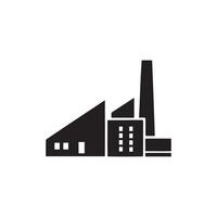 Factory Building Icon silhouette on white background for Website Graphics vector
