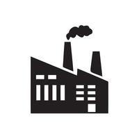 Clean and Modern Factory Icon silhouette on white background vector