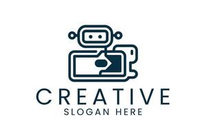 Modern Robot Technology Creative Design art icon line data gear vector