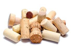 Wine corks isolated on white background photo