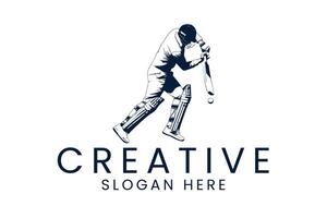 Dynamic Cricket Player Action Pose Graphic game icon team fast blue vector