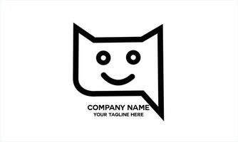 outline smiling chat icon vector