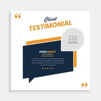 Client testimonials social media post design, Customer feedback review or client testimonial design, client testimonial comment or quote square design. vector