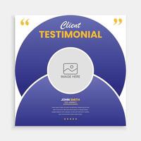 Client feedback review or client testimonial social media post template or web banner design, Customer feedback review or client testimonial design vector