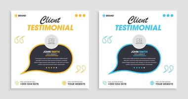 Modern clean client testimonial or clients feedback reviow template vector