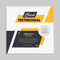 Modern clean clients testimonial, client feedback design vector