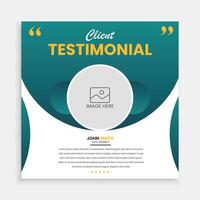 Modern clean clients testimonial or client feedback review design with organic shape vector