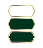 Text Box Frame with Gold Line Border Illustration vector