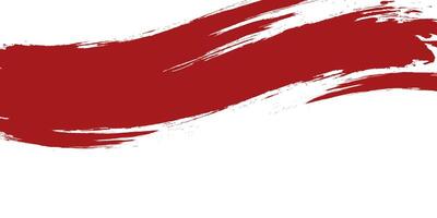 Indonesia red and white abstract sports background with grunge texture, brush stroke and halftone effect vector