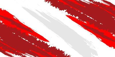 Dynamic red and white abstract sports background with grunge texture, brush stroke and halftone effect vector