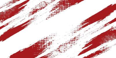 red and white abstract sports background with grunge texture, brush stroke and halftone effect vector