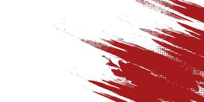 Creative red and white abstract sports background with grunge texture, brush stroke and halftone effect vector