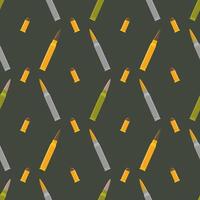 Seamless pattern of different caliber bullets vector