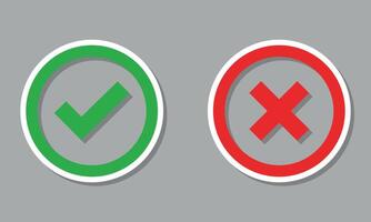 Tick and cross abstract vector