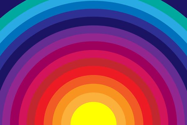 Rainbow pattern for background and print. Circle rainbow colorful background.