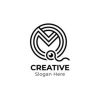 MQ trendy logotype template. Initial letter M and Q monogram font style. Creative logo for company name or identity. vector
