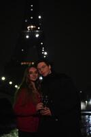 Enjoying Romantic Evening Experience Close to the Eiffel Tower in Paris photo