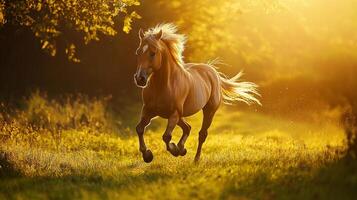 Horse in a golden hour time photo