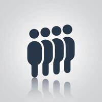 Group of people icon, group of community icons, with a silver abstract background vector