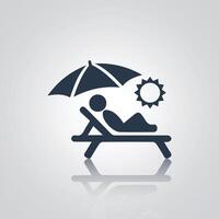 Person resting on the beach, people enjoying summer, ship deck, with a silver background vector