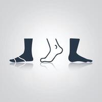 Socks Icon and foot, with a silver abstract background vector