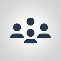 Communities multiple person icons, Group team icon, signs, silver abstract background vector
