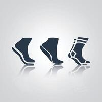 Cuttable Insoles icons, Shoe Insole icons, socks and footprint, with silver backgroudn vector