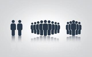 People icon, teamwork, a group of community icons, with a silver background vector