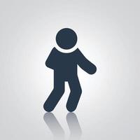A man walking, Person walking icon, sings, with a silver background vector