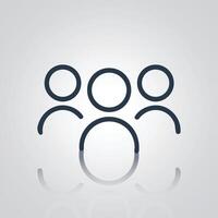 User Group icon, profile signs, Crowd Icon, outline with a silver background vector