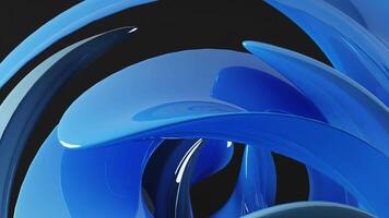 3d rendering of abstract background animation with abstract moving shape in blue color video