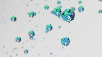 3d render abstract moving bubble animation with white background video