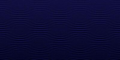 Abstract wavy stripes on a dark blue background. Minimalist symmetrical wave lines pattern. Distorted lines funky groovy texture in trendy retro style. Depth blue backdrop. vector
