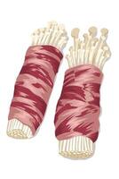 Enoki mushroom sliced meat roll issolated on white vector