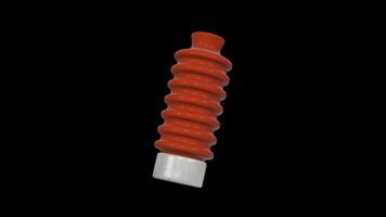 Ceramic Insulator Rotating on a Transparent Background. Seamless Loop. 4K video