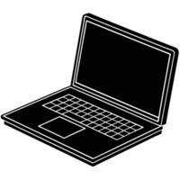 Minimalist Laptop Sketch Simple Line Drawing of a Modern Portable Computer vector
