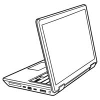 Laptop Contour Drawing Clean Line Art Icon in Minimal Design Style vector