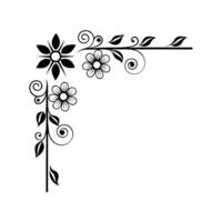 Floral Corner Decoration Elegant Black-and-White Line Art for Minimalist Design vector