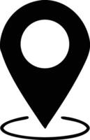 Minimalist Black and White Location Pin Icon Simple Map Marker Symbol vector