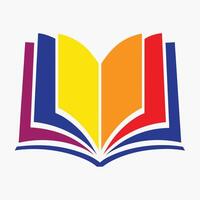 Stylized Open Book Icon Vibrant Colorful Pages for Education and Literature Design vector