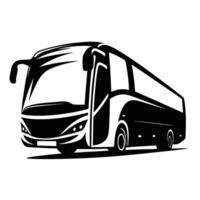 Black-and-White Bus Illustration Clean and Minimalist Design for Transit Artwork vector