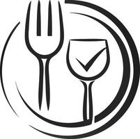 Line Art Wine Glass Simple Circular Drink Icon in Monochrome Style vector