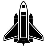 Space Shuttle Top View Simple Black and White Illustration for Space Design vector