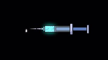 Syringe Dropping Liquid Animation 2D Motion Graphics On Alpha Channel video