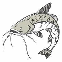 A stylized graphic of a large tarpon fish with a patterned body vector