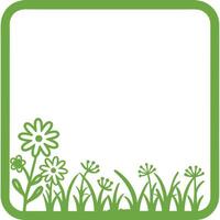 Floral frame design with grass green color. vector