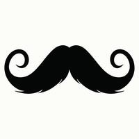 Classic Black Mustache Isolated On White Background Graphic Illustration vector